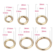 Load image into Gallery viewer, 20pcs Zinc Alloy Spring Ring Metal Open Bag Webbing Keychain, 4 Points Silver, 3 Points Silver, 4 Points Black, Inch 2 Light Gold, Inch 2 Silver, 5 Points Light Gold, 5 Points Black, 5 Points Silver, 6 Points Light Gold, 4 Points Light Gold            ...