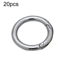 Load image into Gallery viewer, 20pcs Zinc Alloy Spring Ring Metal Open Bag Webbing Keychain, 3 Points Silver, 4 Points Silver, 3 Point Black, 1 inch Black, 1 inch Silver, 4 Points Black, Inch 2 Light Gold, Inch 2 Silver, 5 Points Light Gold, 5 Points Black, 5 Points Silver          ...