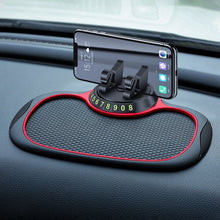 Load image into Gallery viewer, Car Center Console Mobile Phone Anti-skid Mat Temporary Parking Number Plate, Number Plate+Bracket Mat