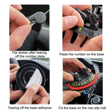 Load image into Gallery viewer, Car Center Console Mobile Phone Anti-skid Mat Temporary Parking Number Plate, Number Plate+Bracket Mat