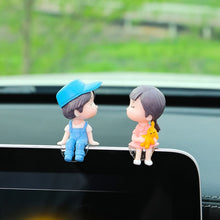 Load image into Gallery viewer, Car Ornament Ornament Lovely Kissing Couple Doll, Color:, Blue, Gray, Reading, Clever, Blue+Balloon, Blue+Blue White Balloon, Gray+Balloon, Gray+Gray Balloon, Reading+Balloon, Clever+Balloon, Stool Blue Couple, Stool Gray Couple, Stool Reading Couple  ...