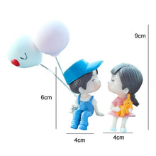 Load image into Gallery viewer, Car Ornament Ornament Lovely Kissing Couple Doll, Color:, Blue, Gray, Reading, Clever, Blue+Balloon, Blue+Blue White Balloon, Gray+Balloon, Gray+Gray Balloon, Reading+Balloon, Clever+Balloon, Stool Blue Couple, Stool Gray Couple, Stool Reading Couple  ...