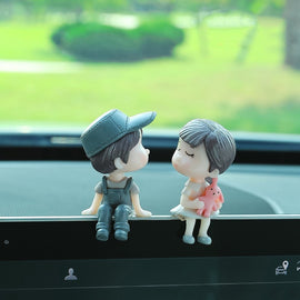 Car Ornament Ornament Lovely Kissing Couple Doll, Color:, Blue, Gray, Reading, Clever, Blue+Balloon, Blue+Blue White Balloon, Gray+Balloon, Gray+Gray Balloon, Reading+Balloon, Clever+Balloon, Stool Blue Couple, Stool Gray Couple, Stool Reading Couple  ...