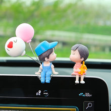 Load image into Gallery viewer, Car Ornament Ornament Lovely Kissing Couple Doll, Color:, Blue, Gray, Reading, Clever, Blue+Balloon, Blue+Blue White Balloon, Gray+Balloon, Gray+Gray Balloon, Reading+Balloon, Clever+Balloon, Stool Blue Couple, Stool Gray Couple, Stool Reading Couple  ...