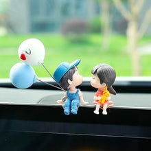 Load image into Gallery viewer, Car Ornament Ornament Lovely Kissing Couple Doll, Color:, Blue, Gray, Reading, Clever, Blue+Balloon, Blue+Blue White Balloon, Gray+Balloon, Gray+Gray Balloon, Reading+Balloon, Clever+Balloon, Stool Blue Couple, Stool Gray Couple, Stool Reading Couple  ...