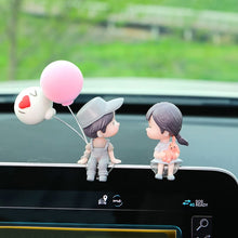 Load image into Gallery viewer, Car Ornament Ornament Lovely Kissing Couple Doll, Color:, Blue, Gray, Reading, Clever, Blue+Balloon, Blue+Blue White Balloon, Gray+Balloon, Gray+Gray Balloon, Reading+Balloon, Clever+Balloon, Stool Blue Couple, Stool Gray Couple, Stool Reading Couple  ...