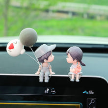 Load image into Gallery viewer, Car Ornament Ornament Lovely Kissing Couple Doll, Color:, Blue, Gray, Reading, Clever, Blue+Balloon, Blue+Blue White Balloon, Gray+Balloon, Gray+Gray Balloon, Reading+Balloon, Clever+Balloon, Stool Blue Couple, Stool Gray Couple, Stool Reading Couple  ...