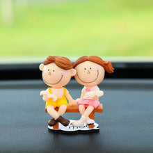 Load image into Gallery viewer, Car Ornament Ornament Lovely Kissing Couple Doll, Color:, Blue, Gray, Reading, Clever, Blue+Balloon, Blue+Blue White Balloon, Gray+Balloon, Gray+Gray Balloon, Reading+Balloon, Clever+Balloon, Stool Blue Couple, Stool Gray Couple, Stool Reading Couple  ...