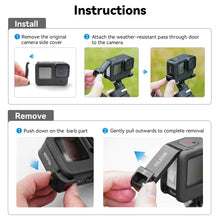 Load image into Gallery viewer, For GoPro Hero11 Black / HERO10 Black /9 Black TELESIN Weather-resistant Side Cover Easy Removable Charging Cover Port, For GoPro Hero11 Black / HERO10 Black /9 Black
