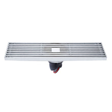 Load image into Gallery viewer, 8x30cm Extended Full Copper Strip Floor Drain, Style:, K8034 Chrome Plated+Black Straight Row, K8034 Chrome Plated+Copper Self Seal, K8034 Chrome Plated+5.5 Deep Water Seal, K8034 Chrome Plated+Magnetic Suspension, K8035 Nickel Brushes+Black Straight R...