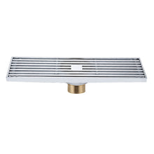 Load image into Gallery viewer, 8x30cm Extended Full Copper Strip Floor Drain, Style:, K8034 Chrome Plated+Black Straight Row, K8034 Chrome Plated+Copper Self Seal, K8034 Chrome Plated+5.5 Deep Water Seal, K8034 Chrome Plated+Magnetic Suspension, K8035 Nickel Brushes+Black Straight R...