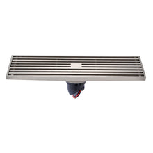 Load image into Gallery viewer, 8x30cm Extended Full Copper Strip Floor Drain, Style:, K8034 Chrome Plated+Black Straight Row, K8034 Chrome Plated+Copper Self Seal, K8034 Chrome Plated+5.5 Deep Water Seal, K8034 Chrome Plated+Magnetic Suspension, K8035 Nickel Brushes+Black Straight R...