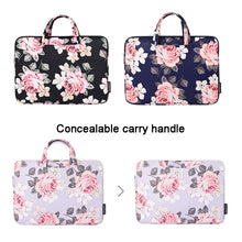 Load image into Gallery viewer, H40-B01 White Rose Pattern Laptop Case Bag Computer Liner Bag With Handle, 12 Inch, 13 Inch, 14 Inch, 15 Inch