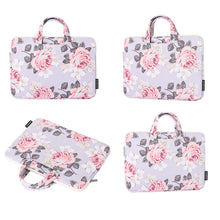 Load image into Gallery viewer, H40-B01 White Rose Pattern Laptop Case Bag Computer Liner Bag With Handle, 12 Inch, 13 Inch, 14 Inch, 15 Inch