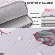 Load image into Gallery viewer, H40-B01 White Rose Pattern Laptop Case Bag Computer Liner Bag With Handle, 12 Inch, 13 Inch, 14 Inch, 15 Inch