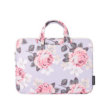Load image into Gallery viewer, H40-B01 White Rose Pattern Laptop Case Bag Computer Liner Bag With Handle, 12 Inch, 13 Inch, 14 Inch, 15 Inch