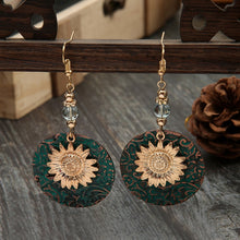 Load image into Gallery viewer, Vintage Bohemian Two Layer Sunflower Vintage Earrings, EA584