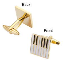 Load image into Gallery viewer, Brass Music Series Instrument Note Cufflinks, Color: Silver Shelf Drum
