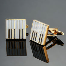 Load image into Gallery viewer, Brass Music Series Instrument Note Cufflinks, Color: Silver Shelf Drum