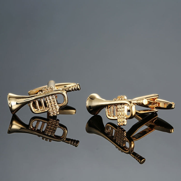 Brass Music Series Instrument Note Cufflinks, Color: Silver Shelf Drum
