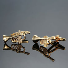 Load image into Gallery viewer, Brass Music Series Instrument Note Cufflinks, Color: Silver Shelf Drum