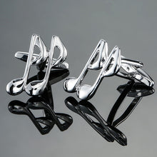 Load image into Gallery viewer, Brass Music Series Instrument Note Cufflinks, Color: Silver Shelf Drum