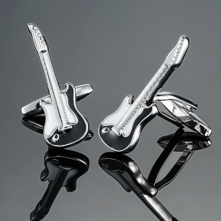 Brass Music Series Instrument Note Cufflinks, Color: Silver Shelf Drum