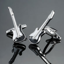 Load image into Gallery viewer, Brass Music Series Instrument Note Cufflinks, Color: Silver Shelf Drum