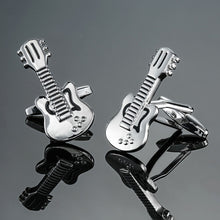 Load image into Gallery viewer, Brass Music Series Instrument Note Cufflinks, Color: Silver Shelf Drum