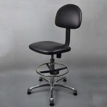 Load image into Gallery viewer, Anti-static Chair Liftable Adjustable Stool PU Leather Backrest Chair With Footrest,Spec:, Fixed Foot Cup 600-800mm, Mobile Wheel 620-820mm