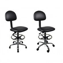 Load image into Gallery viewer, Anti-static Chair Liftable Adjustable Stool PU Leather Backrest Chair With Footrest,Spec:, Fixed Foot Cup 600-800mm, Mobile Wheel 620-820mm