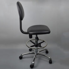 Load image into Gallery viewer, Anti-static Chair Liftable Adjustable Stool PU Leather Backrest Chair With Footrest,Spec:, Fixed Foot Cup 600-800mm, Mobile Wheel 620-820mm