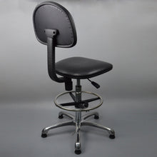 Load image into Gallery viewer, Anti-static Chair Liftable Adjustable Stool PU Leather Backrest Chair With Footrest,Spec:, Fixed Foot Cup 600-800mm, Mobile Wheel 620-820mm