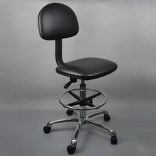 Load image into Gallery viewer, Anti-static Chair Liftable Adjustable Stool PU Leather Backrest Chair With Footrest,Spec:, Fixed Foot Cup 600-800mm, Mobile Wheel 620-820mm