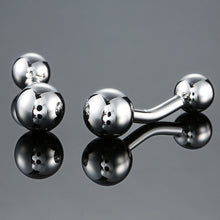 Load image into Gallery viewer, Men Brass Plated Shirt Cufflinks, Color: Silver Cross Flower