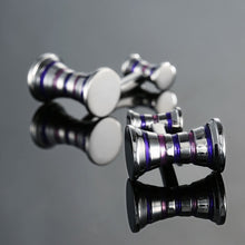 Load image into Gallery viewer, Men Brass Plated Shirt Cufflinks, Color: Silver Cross Flower