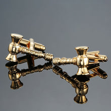 Load image into Gallery viewer, Men Brass Plated Shirt Cufflinks, Color: Silver Cross Flower