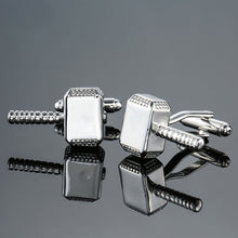 Load image into Gallery viewer, Men Brass Plated Shirt Cufflinks, Color: Silver Cross Flower