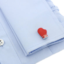 Load image into Gallery viewer, Men Shirts Enamel Lacquered Cufflinks, Color: Silver Horseshoe Iron