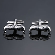 Load image into Gallery viewer, Men Shirts Enamel Lacquered Cufflinks, Color: Silver Horseshoe Iron