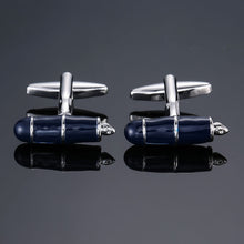 Load image into Gallery viewer, Men Shirts Enamel Lacquered Cufflinks, Color: Silver Horseshoe Iron