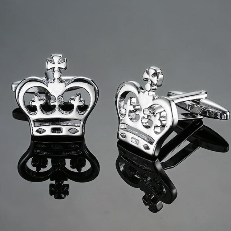 Men Shirts Enamel Lacquered Cufflinks, Color: Silver Horseshoe Iron