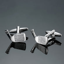 Load image into Gallery viewer, Men Shirts Enamel Lacquered Cufflinks, Color: Silver Horseshoe Iron