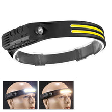 Load image into Gallery viewer, USB Rechargeable Motion Sensor Headlamp COB Outdoor Fishing Flashlight, W689-1 Red+White Light, W689-2 White+Warm Light, W689-3 Red White Warm, W689-2 White Light, W689-3 White Light