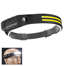 Load image into Gallery viewer, USB Rechargeable Motion Sensor Headlamp COB Outdoor Fishing Flashlight, W689-1 Red+White Light, W689-2 White+Warm Light, W689-3 Red White Warm, W689-2 White Light, W689-3 White Light