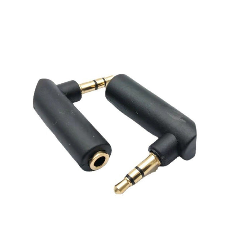 3.5mm Elbow Male to Female Dual Channel Headphone Audio Adapter, Gold Plated