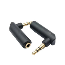 Load image into Gallery viewer, 3.5mm Elbow Male to Female Dual Channel Headphone Audio Adapter, Gold Plated