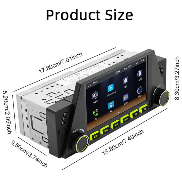 4.7 inch AUTO/CarPlay Navigation Bluetooth FM Radio Car MP5, 161C