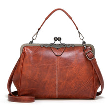 Load image into Gallery viewer, 036 Vintage Buckle Handbags Leather Adjustable Crossbody Bag