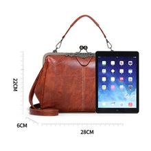 Load image into Gallery viewer, 036 Vintage Buckle Handbags Leather Adjustable Crossbody Bag